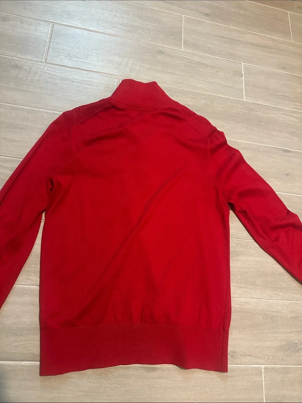 Banana Republic Men's Red Half-Zip Button Pullover Sweater